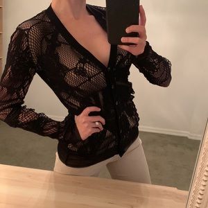 Vintage Jean Paul Gaultier Soleil Black Mesh Cardigan